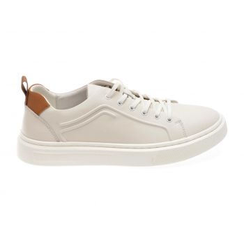 Pantofi casual OTTER albi, 3321, din piele naturala de firma originali