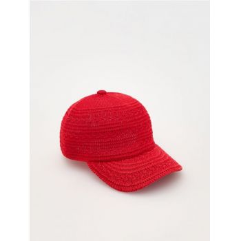 Reserved - Șapcă cu cozoroc împletită - roșu