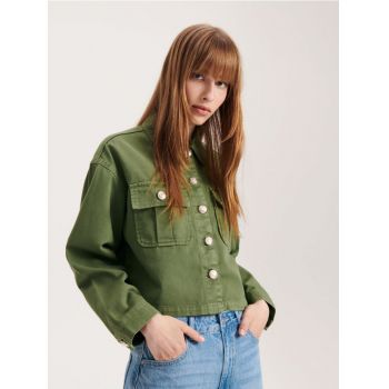 Reserved - Jachetă din denim - verde