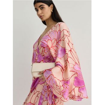 Reserved - Rochie stil chimono, din viscoză - multicolor