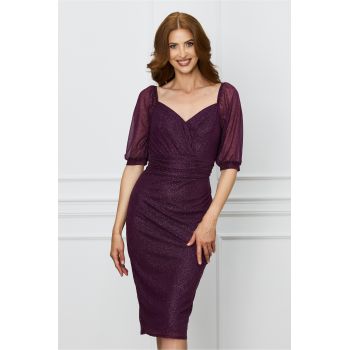 Rochie Larisa conica mov din lurex