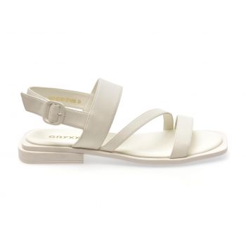 Sandale casual GRYXX albe, UZ1951, din piele naturala