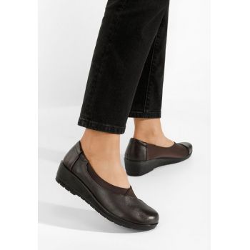Mocasini cu platforma Iselda V2  Maro