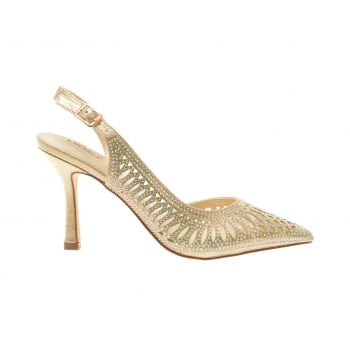Pantofi eleganti EPICA BY MENBUR aurii, 24723, din material textil si piele ecologica