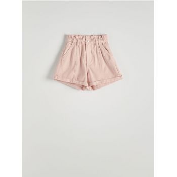 Reserved - Pantaloni scurți paperbag - roz
