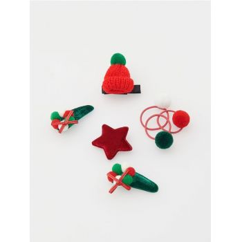 Reserved - Set de agrafe și elastice de păr de Crăciun - roșu