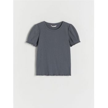 Reserved - Tricou din tricot striat - gri-închis ieftin