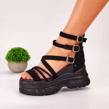 Sandale Dama Cu Platforma Negre Kabi