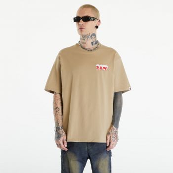 A BATHING APE Graffiti Bape Logo Relaxed Fit Tee Beige