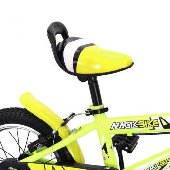 Bicicleta pentru copii roti 14 inch Magik Bikes SuperMagik 2 frane de mana roti ajutatoare Galben Neon la reducere