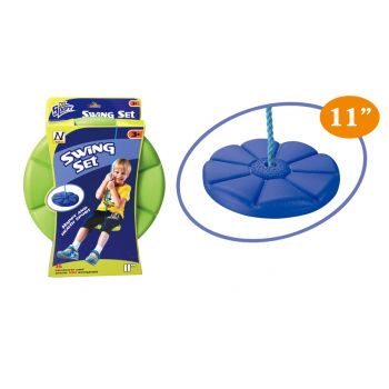 Leagan pentru copii, diametru disc 27.5cm, din plastic, funie 210 cm, Blue Flower