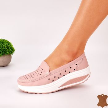 Pantofi Casual Sport Dama Roz Piele Naturala Ziazan de firma originali