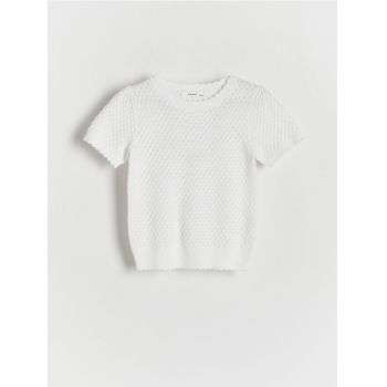 Reserved - Bluză cu adaos de lână - crem de firma original
