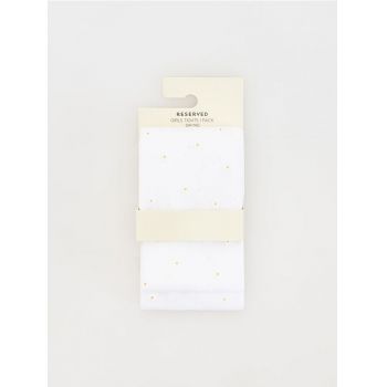 Reserved - Ciorapi albi cu model cu margarete - alb de firma originali