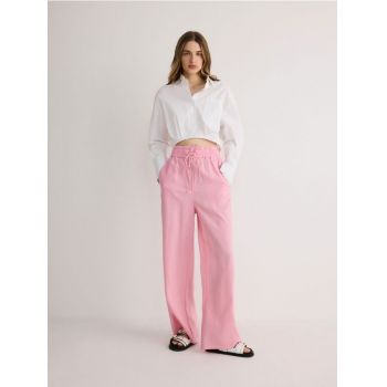 Reserved - Pantaloni cu conținut ridicat de modal - roz-pastel