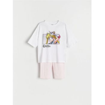 Reserved - Pijama din două piese Sailor Moon - lavand
