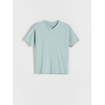 Reserved - Tricou cu imprimeu - verde-pal ieftin