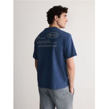 Reserved - Tricou oversized cu imprimeu pe spate - bleumarin ieftin