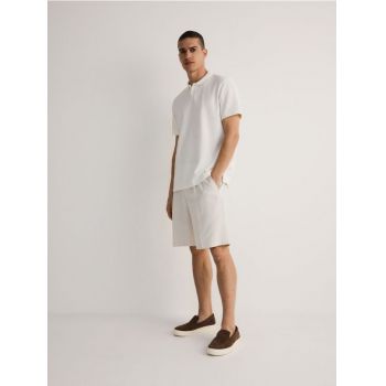 Reserved - Tricou polo regular fit - alb