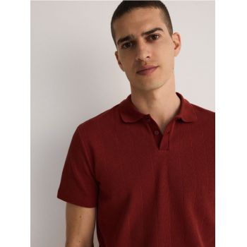 Reserved - Tricou polo regular fit - roșu-aprins