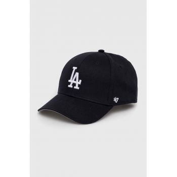 47brand șapcă din bumbac pentru copii MLB Los Angeles Dodgers Raised Basic culoarea albastru marin, cu imprimeu, BRAC12CTP