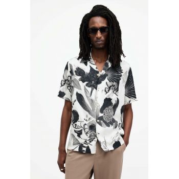 AllSaints camasa FREQUENCY SS SHIRT barbati, culoarea negru, regular