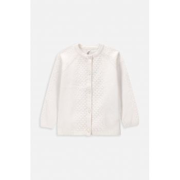 Coccodrillo cardigan bebe culoarea alb, light