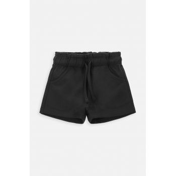 Coccodrillo pantaloni scurți din bumbac pentru copii culoarea negru, neted