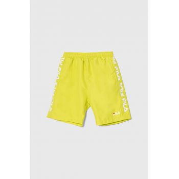 Fila pantaloni scurti copii SPAY culoarea galben, talie reglabila