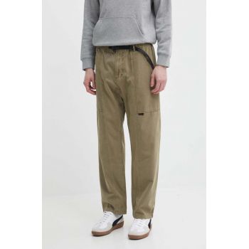 Gramicci pantaloni de bumbac culoarea verde, drept