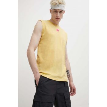 HUGO tricou din bumbac barbati, culoarea galben