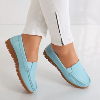 Pantofi dama casual Albastri din Piele Naturala Comoi