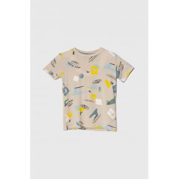 Pepe Jeans tricou de bumbac pentru copii REDGE culoarea bej, modelator