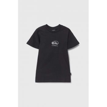 Quiksilver tricou de bumbac pentru copii CHROME LOGO culoarea negru, cu imprimeu