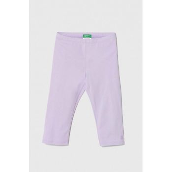 United Colors of Benetton leggins copii culoarea violet, neted ieftini