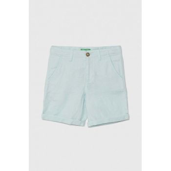 United Colors of Benetton pantaloni scurți din amestec de in talie reglabila