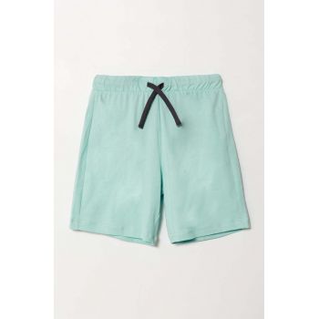 United Colors of Benetton pantaloni scurți din bumbac pentru copii culoarea turcoaz, talie reglabila ieftini