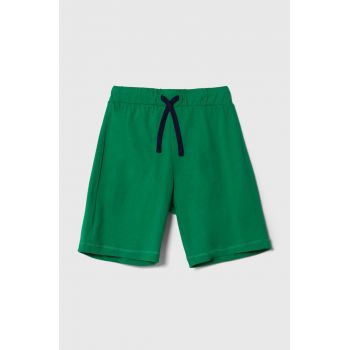 United Colors of Benetton pantaloni scurți din bumbac pentru copii culoarea verde, talie reglabila de firma originali