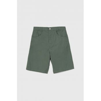 United Colors of Benetton pantaloni scurți din bumbac pentru copii culoarea verde, talie reglabila