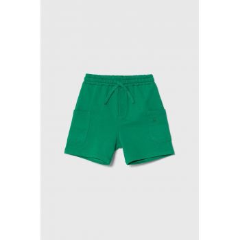 United Colors of Benetton pantaloni scurți din bumbac pentru copii culoarea verde, talie reglabila de firma originali