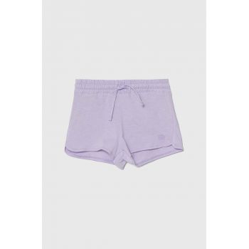 United Colors of Benetton pantaloni scurți din bumbac pentru copii culoarea violet, neted, talie reglabila
