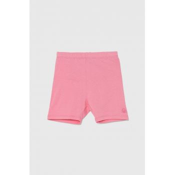 United Colors of Benetton pantaloni scurti copii culoarea roz, neted de firma originali