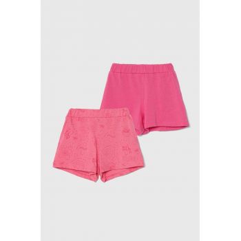 zippy pantaloni scurti bebe 2-pack culoarea roz, modelator de firma originali