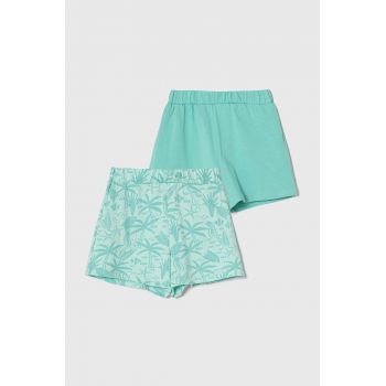 zippy pantaloni scurti bebe 2-pack culoarea turcoaz, modelator de firma originali