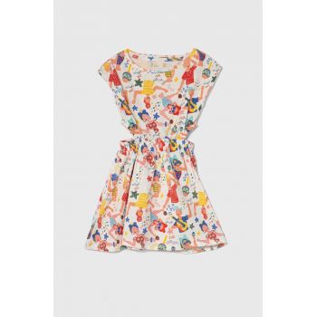 zippy rochie din bumbac pentru copii culoarea alb, mini, evazati
