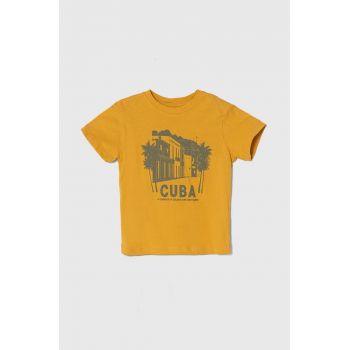 zippy tricou de bumbac pentru copii culoarea galben, modelator