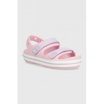 Crocs sandale copii CROCBAND CRUISER culoarea roz