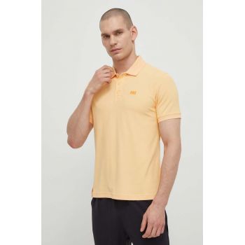 Helly Hansen tricou polo barbati, culoarea portocaliu, cu imprimeu