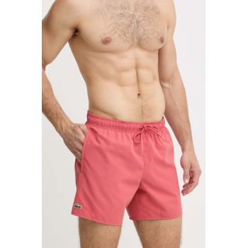 Lacoste pantaloni scurti de baie culoarea roz de firma original