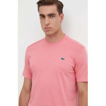 Lacoste tricou barbati, culoarea roz, neted ieftin